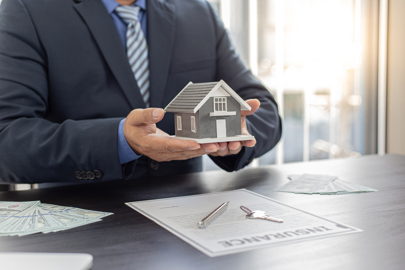 Person Holding a Toy House Model